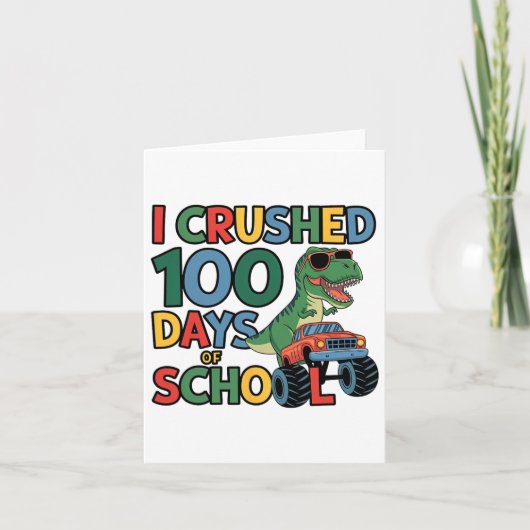 Koele dinosaurus T-rex monstertruck 100 dagen verp Kaart (Voorkant)