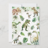 Koele dinosaurussen groen dino-mite verjaardagsfee bedankkaart (Achterkant)