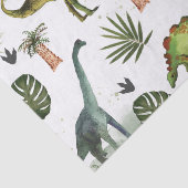 Koele dinosaurussen T-Rex Jurrasic groen ontvlecht Tissuepapier (Detail)