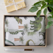 Koele dinosaurussen T-Rex Jurrasic groen ontvlecht Tissuepapier (Geschenk)