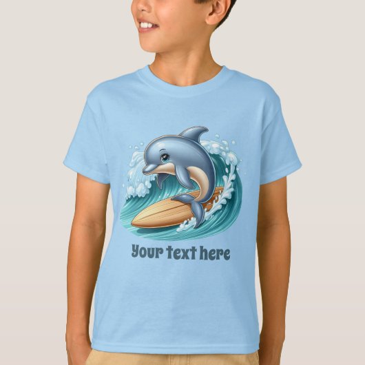 Koele dolfijn voeg tekstpool unisex toe t-shirt (Voorkant)