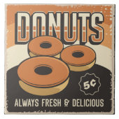 Koele donut retro  tegeltje (Voorkant)