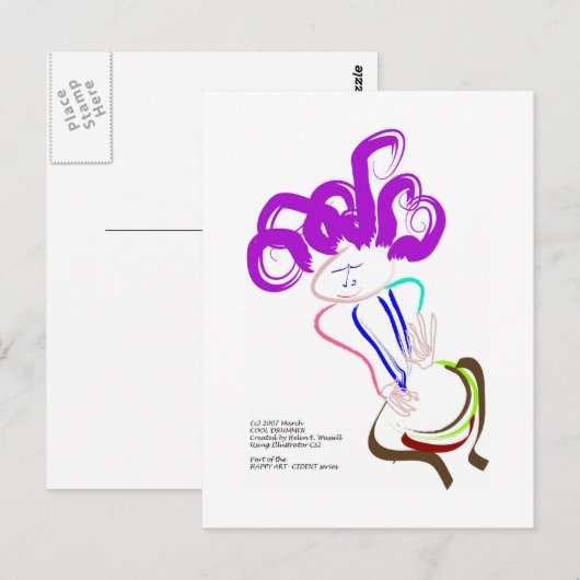 koele drummer briefkaart (Voorkant / Achterkant)