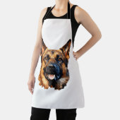 Koele Duitse Herder in polygoonstijl Classic T-Sh Schort (Insitu)