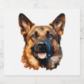 Koele Duitse Herder in polygoonstijl Classic T-Sh Sparkling Wijnetiket (Enkel label)