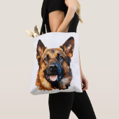 Koele Duitse Herder in polygoonstijl Classic T-Sh Tote Bag (Dichtbij)