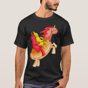 Koele eenhoorn hotdog grappig gehoornde paard eten t-shirt