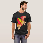 Koele eenhoorn hotdog grappig gehoornde paard eten t-shirt (Voorkant volledig)