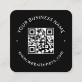 Koele eenvoudige minimalistische sjabloon | zwart vierkante visitekaartje (Voorkant)
