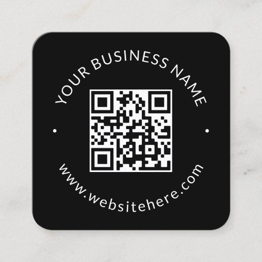 Koele eenvoudige minimalistische sjabloon | zwart vierkante visitekaartje (Voorkant)