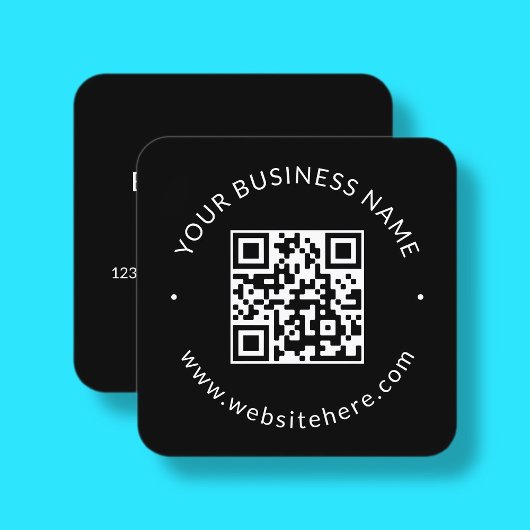 Koele eenvoudige minimalistische sjabloon | zwart vierkante visitekaartje