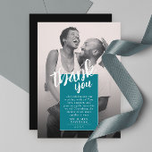 Koele Eenvoudige Unieke Turquoise Foto Dank u Kaar Save The Date