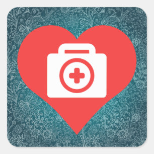 Koele EHBO Kits Picto Vierkante Sticker