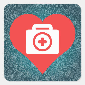 Koele EHBO Kits Picto Vierkante Sticker