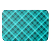 Koele Elegante Turquoise Plaid Grote Badmat (Voorkant)