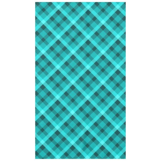 Koele Elegante Turquoise Plaid Grote Tafelkleed (Voorkant)