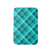 Koele Elegante Turquoise Plaid Kleine Badmat (Voorkant Verticaal)