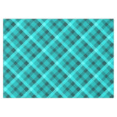 Koele Elegante Turquoise Plaid Medium Tafelkleed (Voorkant (Horizontaal))