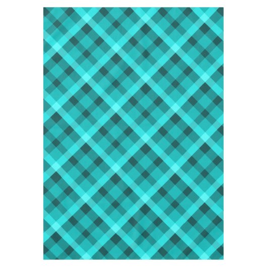Koele Elegante Turquoise Plaid Medium Tafelkleed (Voorkant)