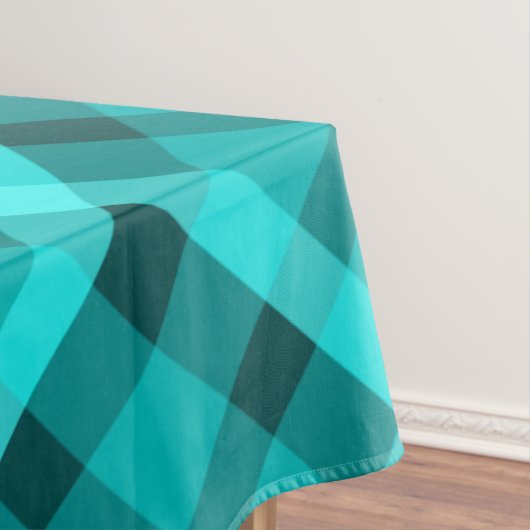 Koele Elegante Turquoise Plaid Medium Tafelkleed (Voorbeeld)