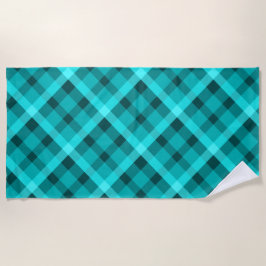 Koele Elegante Turquoise Plaid Strandlaken