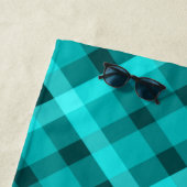 Koele Elegante Turquoise Plaid Strandlaken (In situ)