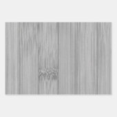 Koele elegante zwart-wit bamboe houtprint inpakpapier vel (Voorkant 3)