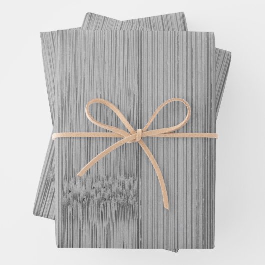 Koele elegante zwart-wit bamboe houtprint inpakpapier vel (In situ)