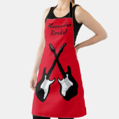 Koele elektrische gitaar aangepaste rode BBQ schor Schort (Insitu)