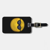 Koele emoticon met zonnebril bagagelabel (Voorkant horizontaal)