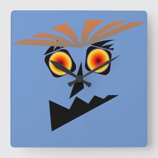 Koele en funky wandklok. vierkante klok (Voorkant)