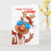 Koele en grappige rendiergroeten, Vrolijk kerstfee Kaart (Gele Bloem)