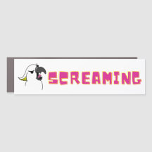 Koele en grappige vogel met schreeuwende tekst