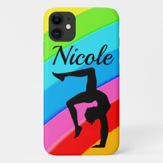 KOELE EN KLEURRIJKE GEPERSONALISEERD GYMNASTIEK Case-Mate iPhone CASE (Achterkant)