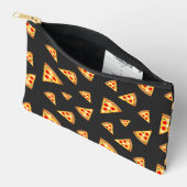 Koele en leuke pizza plakjes patroon donkergrijs etui (Open)
