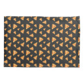 Koele en leuke pizza plakjes patroon donkergrijs kussensloop (Achterkant)