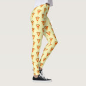 Koele en leuke pizza plakjes patroon lichtgeel leggings (Rechts)