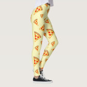 Koele en leuke pizza plakjes patroon lichtgeel leggings (Rechts)