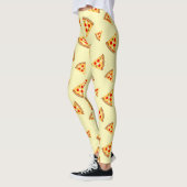 Koele en leuke pizza plakjes patroon lichtgeel leggings (Links)