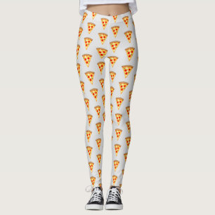 Koele en leuke pizza plakjes patroon lichtgrijs leggings