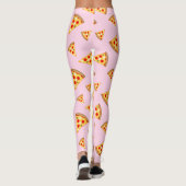 Koele en leuke pizza plakjes patroon lichtroze leggings (Achterkant)