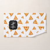 Koele en leuke pizza plakjes patroon Monogram wit Bad Handdoek (Handdoek)