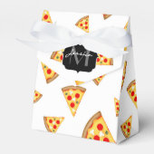 Koele en leuke pizza plakjes patroon Monogram wit Bedankdoosjes (Voorkant Zijde)