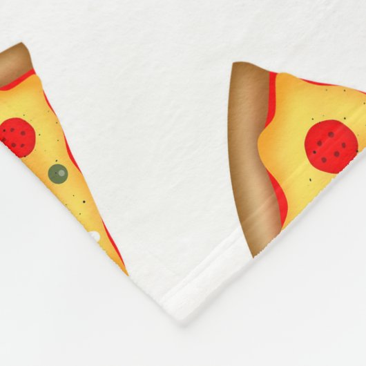 Koele en leuke pizza plakjes patroon Monogram wit Fleece Deken (Hoek)