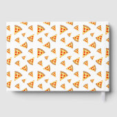 Koele en leuke pizza plakjes patroon Monogram wit Gastenboek (Achterkant)