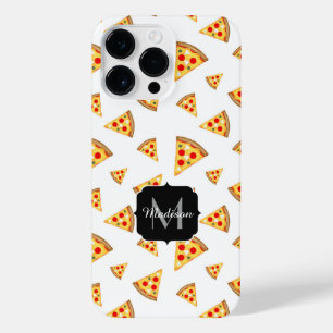 Koele en leuke pizza plakjes patroon Monogram wit iPhone 14 Pro Max Hoesje