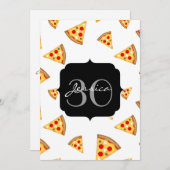 Koele en leuke pizza plakjes patroon Monogram wit Kaart (Voorkant / Achterkant)