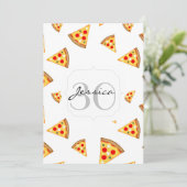 Koele en leuke pizza plakjes patroon Monogram wit Kaart (Staand voorkant)
