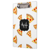 Koele en leuke pizza plakjes patroon Monogram wit Klembord (Links)
