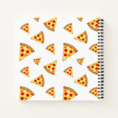 Koele en leuke pizza plakjes patroon Monogram wit Notitieboek (Achterkant)